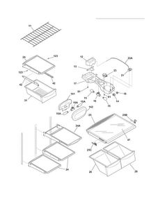 Shelves Diagram and Parts List for FGHT1846KP7  Frigidaire Refrigerator