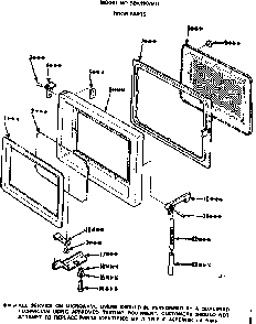 Door Parts Diagram and Parts List for 5649907911  Kenmore Microwave