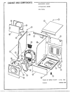 Cabinet And Components Diagram and Parts List for 7507A  Frigidaire Dryer