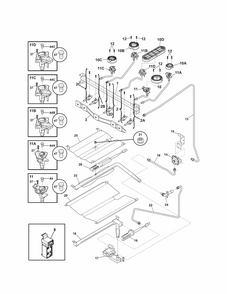 Burner Diagram and Parts List for 79072319015  Kenmore Range