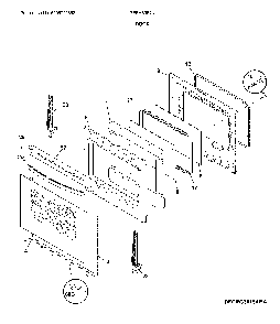 Door Diagram and Parts List for FFEH3054UBB  Frigidaire Range