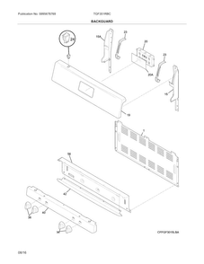 Backguard Diagram and Parts List for TGF351RBC  Tappan Range