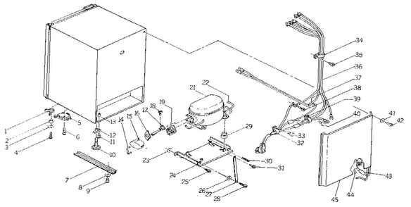 Part Location Diagram of 731 Maytag Refrigerator compressor