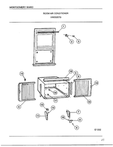 Room Air Conditioner Diagram and Parts List for 5257G  Frigidaire Air Conditioner