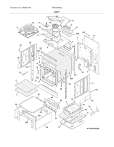 Body Diagram and Parts List for FFGW2425QBB  Frigidaire Wall Oven