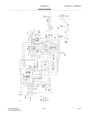 23 - WIRING DIAGRAM Diagram and Parts List for FGUS2642LF2  Frigidaire Refrigerator
