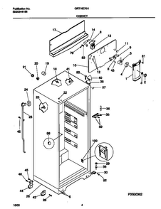 Cabinet Diagram and Parts List for GRT16CRHW4  Gibson Refrigerator