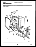 TUB AND FRAME PARTS Diagram and Parts List for 61-1083-10-00  Tappan Dishwasher