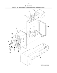 Ice Container Diagram and Parts List for 2537034241D  Kenmore Refrigerator