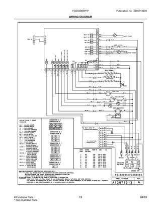 Wiring Diagram Diagram and Parts List for FGES3065PFP  Frigidaire Range