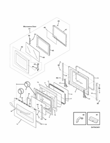 Doors Diagram and Parts List for 79047843407  Kenmore Microwave