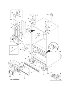 Cabinet Diagram and Parts List for E23BC68JPS9  Electrolux Refrigerator
