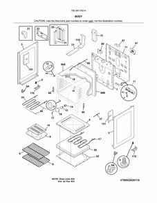 Body Diagram and Parts List for 79094179314  Kenmore Range