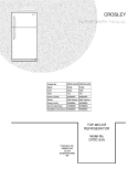 COVER Diagram and Parts List for CRTE151AQD  Crosley Refrigerator