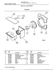 Room Air Conditioner Page 2 Diagram and Parts List for 5257B  Frigidaire Air Conditioner