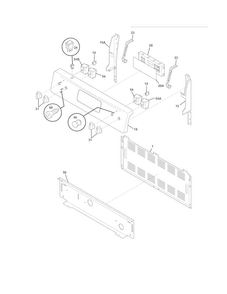 Backguard Diagram and Parts List for FFEF3018LBE  Frigidaire Range