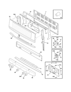 Backguard Diagram and Parts List for CEI30GF5GSK  Electrolux Range