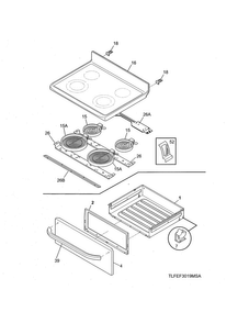 Top/drawer Diagram and Parts List for LFEF3019MSD  Frigidaire Range