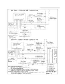 Wiring Diagram Diagram and Parts List for FFGS3025LBE  Frigidaire Range