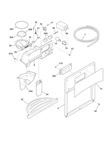 Ice & Water Dispenser Diagram and Parts List for FFHS2612LS8  Frigidaire Refrigerator