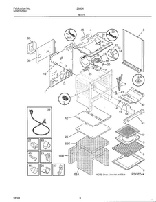 Body Page 3 Diagram and Parts List for 285947A  Frigidaire Range