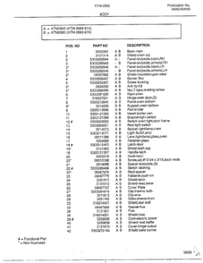 Body Page 2 Diagram and Parts List for 2883-81A  Frigidaire Range