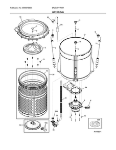 Motor/tub Diagram and Parts List for SFLG3911RW1  Frigidaire Washer Dryer Combo
