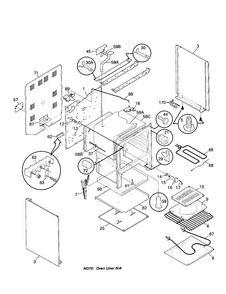 Body Diagram and Parts List for TEF365CHTA  Tappan Range