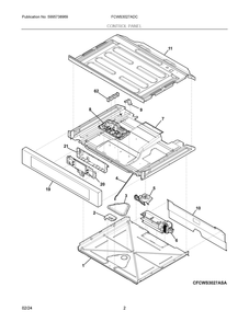 Control Panel Diagram and Parts List for FCWS3027ADC  Frigidaire Wall Oven