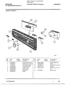 Misc./literature/optional Parts Diagram and Parts List for DW5100P*1  Frigidaire Dishwasher