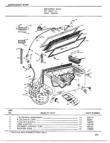 Chest Freezer Diagram and Parts List for 88057-7A  Frigidaire Freezer