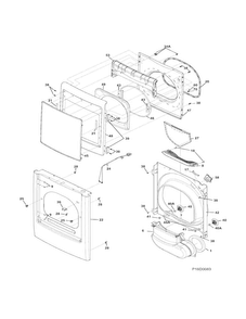 Front Panel/lint Filter Diagram and Parts List for FARG4044MW0  Frigidaire Dryer