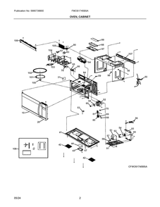 Oven, Cabinet Diagram and Parts List for FMOS1745BSA  Frigidaire Microwave
