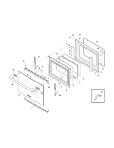 Door Diagram and Parts List for EI30DS55LWB  Electrolux Range