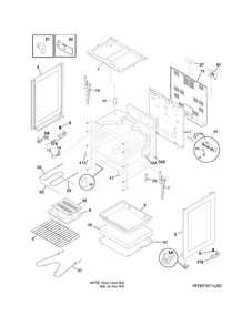 Body Diagram and Parts List for FFEF3011LWF  Frigidaire Range
