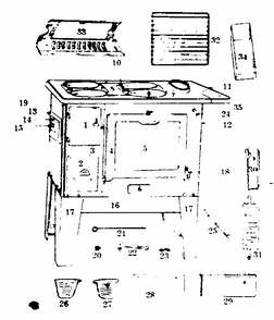 Body Section Diagram and Parts List for 143340110  Kenmore Range