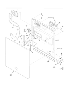Door Diagram and Parts List for FGBD2431KW1A  Frigidaire Dishwasher