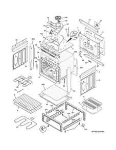 Body Diagram and Parts List for LFES3025PFA  Frigidaire Range