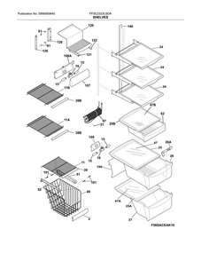 Shelves Diagram and Parts List for FFSC2323LSDA  Frigidaire Refrigerator