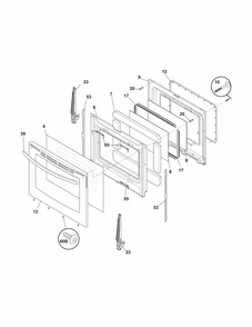 Door Diagram and Parts List for 79092703015  Kenmore Range