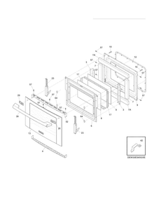 Door Diagram and Parts List for EW30GS75KSB  Electrolux Range
