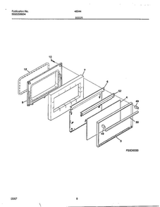 Door Diagram and Parts List for 480447F  Frigidaire Range