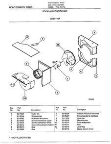 Room Air Conditioner Page 3 Diagram and Parts List for 5198A  Frigidaire Air Conditioner