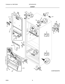 Part Location Diagram of 5304529182 Frigidaire HINGE