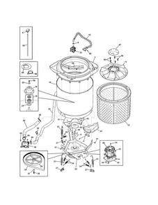 Motor/tub Diagram and Parts List for FFLE2022MW2  Frigidaire Washer Dryer Combo
