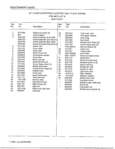 Basic Body Page 2 Diagram and Parts List for 4879A  Frigidaire Range
