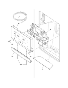 Ice & Water Dispenser Diagram and Parts List for FGHC2355PF5  Frigidaire Refrigerator