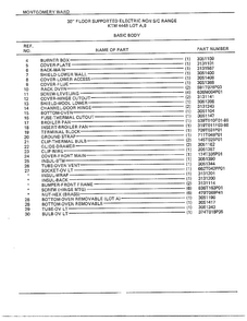 30" Floor/basic Body Page 2 Diagram and Parts List for 4448B  Frigidaire Range