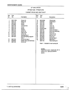 Cabinet Drum And Heat Duct Page 2 Diagram and Parts List for 8007-87D  Frigidaire Dryer