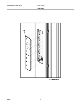 Controls Diagram and Parts List for EI23BC82SS3  Frigidaire Refrigerator